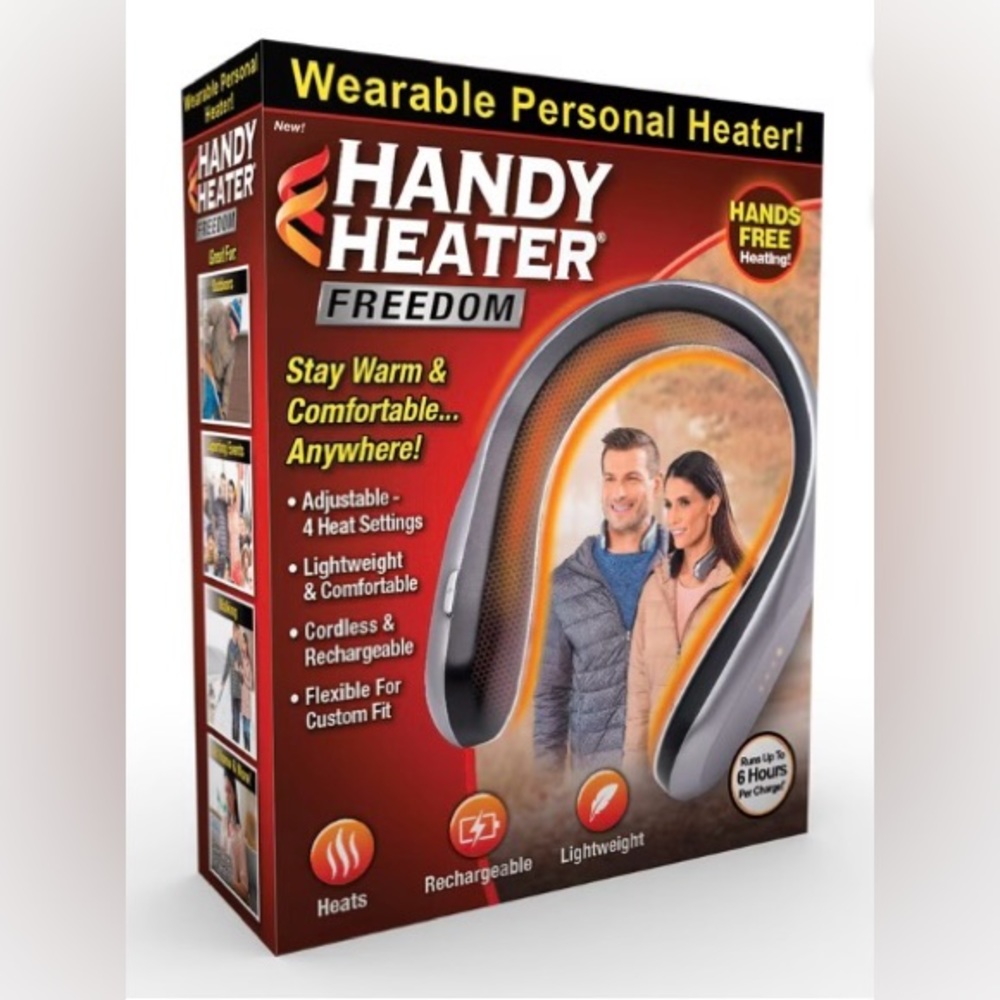 Handy Heater Freedom, Wearable Ceramic Heater, Rechargeable USB
